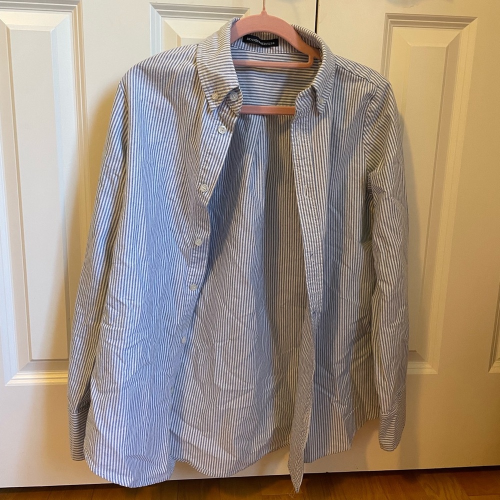 Brandy Melville Stephanie Stripe Button Up Top